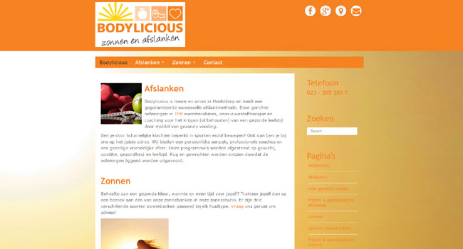 Webdesign / Webdevelopment bodylicious.nu